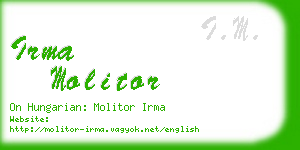 irma molitor business card